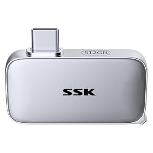 SSK 512GB Externe SSD, USB-C Portable SSD Festplatte Extern bis zu 1050MB/s
