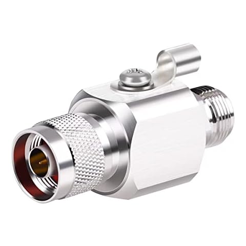 RFiotasy Lightning Surge Protector Square N Male to Female 50 Ohm 0-3GHz with 90V Gas Tube Lightning Arrestor Cover