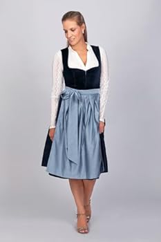 Edelnice Midi Dirndl Luna Samt Blau in blau günstig kaufen