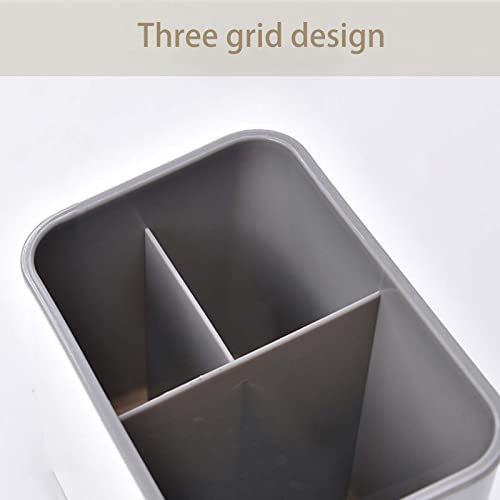 SVOCK Scola Posate da Cucina, Portaposate, Porta Mestoli con 3 Scomparti per Lavello, Mestolo Silicone, per Riporre Coltelli, Forchette e Cucchiai