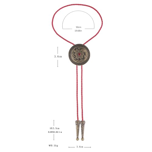 Image of GelConnie Floral Bolo Tie for Men Womens Bolo Tie Necklace Native American Black Men's Bolo Ties Western Cowboy Bolero Ties