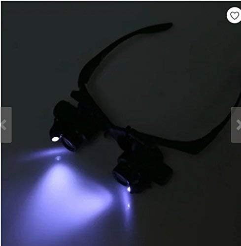 Miniatura 7 de Lupa de lupa para joyeros con diadema de lupa 10X 15X 20X 25X cabeza lupa iluminación LED ojos joyería lupa lupa gafas relojería herramientas de