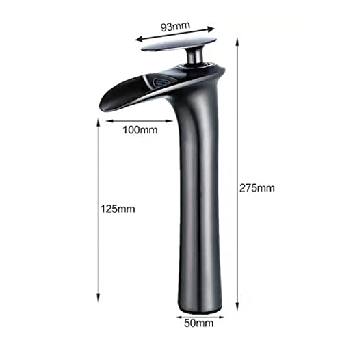 Cascade pour laiton robinet haut anti-éclaboussures or brossé pour lavabo