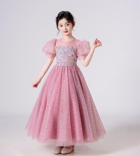 Flower Girl's Long Dress Kids Lace Princess Dress Wedding Birthday Party Dress 33884