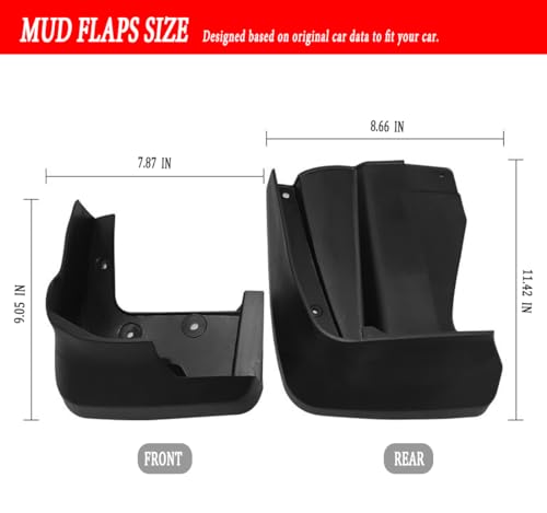 Image of Mud Flaps Mud Guards Fit for Honda Odyssey 2009-2014, Front & Rear Mud Splash Guards Accessories - 4 Pc, Black, LAN-Odyssey 09-14