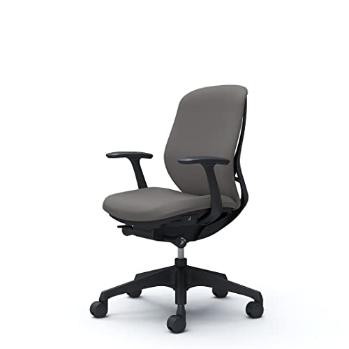 オカムラ オフィスチェア 完成品 組立不要 シルフィー ローバック 背クッション デザインアーム ブラック樹脂脚 ブラックフレーム ミディアムグレー C643XR-FSG2