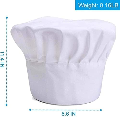 HXSEMAYIG Lot de 2 chapeaux de chef réglables pour homme et femme (blanc), blanc, L – vue 2