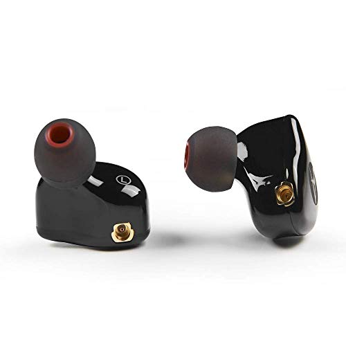 Image of DEMAKE in Ear Monitor with Detachable 3.5mm Cable, with Mic | HiFi IEM, Dual Dynamic Driver Wired Earbuds, Noise Canceling In Ear Headphones for Singers & Audiophiles (Carbon Fiber)