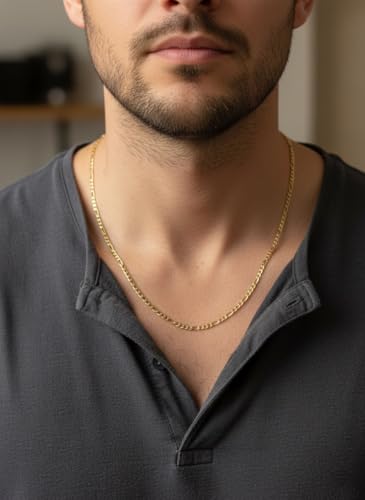 Figaro Model Çelik İtalyan Zincir Kolye, Zarif Unisex Tasarım