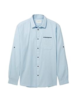 TOM TAILOR Męska koszula 1036237, 31852-Bniebieski/biały