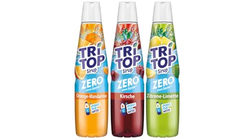 TRi TOP ZERO Sirup Set Kirsche Zitrone-Limette Orange-Mandarine 3x600 ml