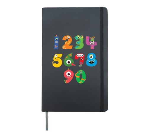 Monster Numbers Learning Cute Numbers 0-9 Back to School Hardcover Journal, Black