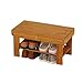 Dwupoziomowa ławka na buty, drewniana, regał magazynowy, sofa, podpórka pod drzwi, do salonu, na balkon, korytarz, 50 cm x 27 cm x 25 cm, MUMUJIN (rozmiar: 50 cm)