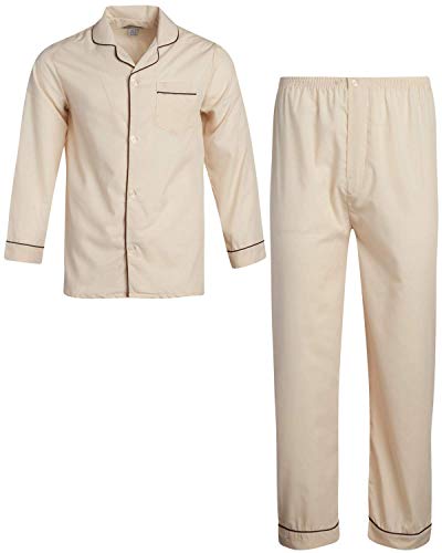 Ten West Apparel Men’s Pajamas Set - Long Sleeve Button Down Sleep Shirt and Pajama Bottoms Sleepwear Set