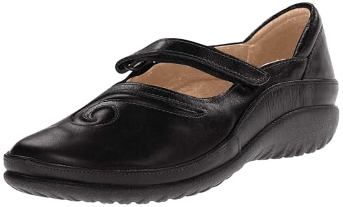 NAOT Footwear Women's Matai Maryjane Black Madras Lthr/Black Suede - 11 M US