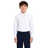 Características: tela suave y cómoda, estilo de camisa de vestir, camisa de uniforme escolar clásica