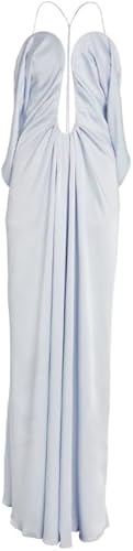 Victoria Beckham Vestido Maxi Azul Detalle de Corte y drapeado de Segunda Mano