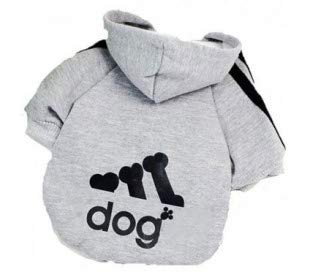 MWS Sudadera adidog con Capucha para Perros pequeños Gris, XL