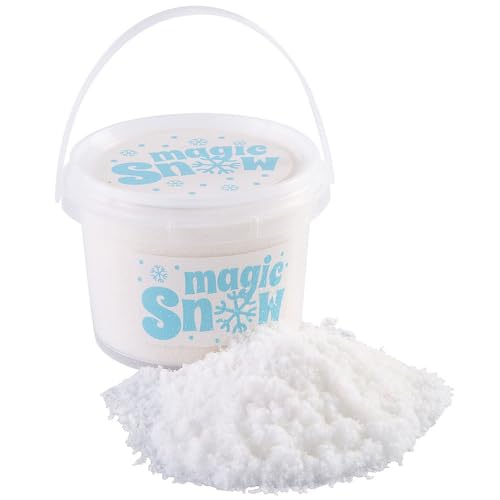 Fun Express Magic Snow Bucket - Create Instant Snow for Winter Fun - Ideal for Kids’ Play Snow-Themed Parties Holiday Activities and Outdoor Adventures - Easy to Use and Fun for All Ages - 1 Piece