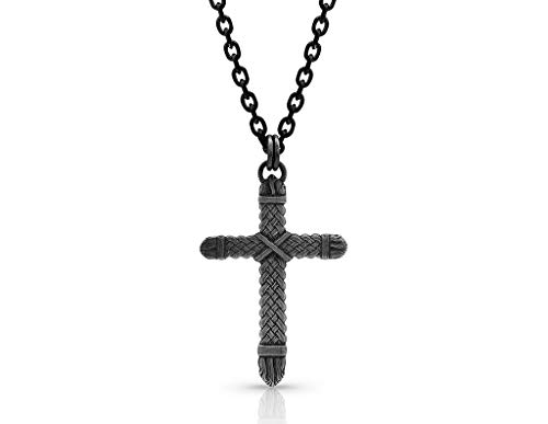 Montana Silversmiths Flat Braid Bull Rope Cross Necklace