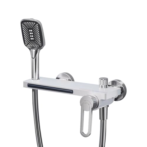 XJTNLB Mitigeur Baignoire Cascade Robinet Douche Mural, Robinet Mitigeur et Douche de Salle de Bain...