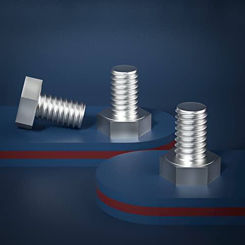 Image of 1 /4-20 x 5 /8 inch (5 /8 to 5 inch Optional) Hex Head Screw Bolt, Stainless Steel 18-8(304), Fully Threaded,15pcs