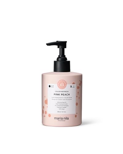 Maria Nila Haarkur mit Farbpigmenten für blondes Haar - Colour Refresh Pink Peach 9.46 Pfirsich Pflegemaske Farbauffrischung Pink Peach semi permanent vegan sulfat- und parabenfrei 300ml