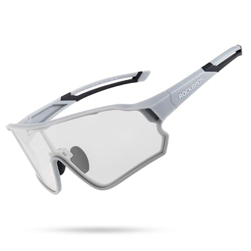 ROCKBROS Occhiali da Sole Fotocromatici, Occhiali da Ciclismo Bici Protezione