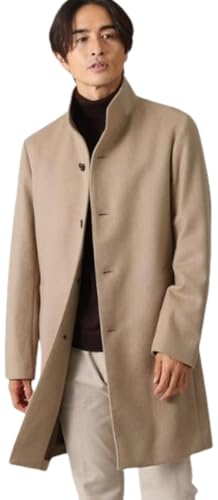 [タケオキクチ] ウールカシミヤブレンド ビーバー調 スタンドカラー コート ベージュ（153） 02（M）