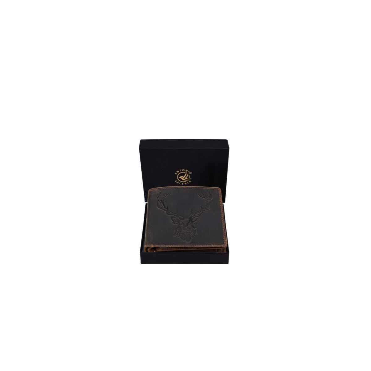ANTONIO VALERIA Dover Vintage Brown Leather Wallet for Men
