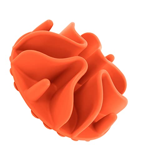 Jaoul Slow Feeder Dog Bowls Insert Puzzle Slow Feeder Insert with 21 Octopus Suction Cups for Small Breed Dog Food Bowls (4 inch Orange)
