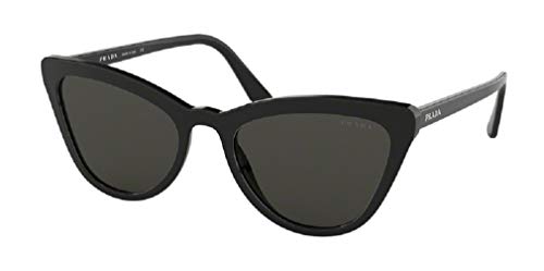 Prada PR01VS CATWALK 1AB5S0 56M Black Grey Cat Eye Sunglasses For Women + FREE Complimentary Eyewear Care Kit