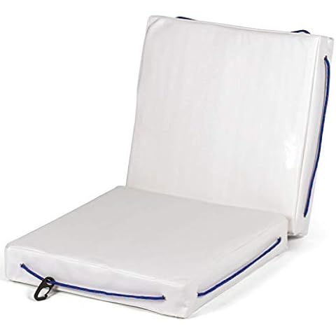 wellenshop Sitzkissen für Boote Schwimmfähig Wasserdicht Kissen Boot Caravan Camping Garten Stuhl Outdoor Farbe Weiß, Größe Einzelkissen Cover