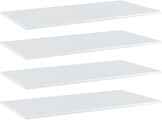 AJJHUUKI Tableros para estanterías (4 unidades, 80 x 20 x 1,5 cm), color blanco brillante