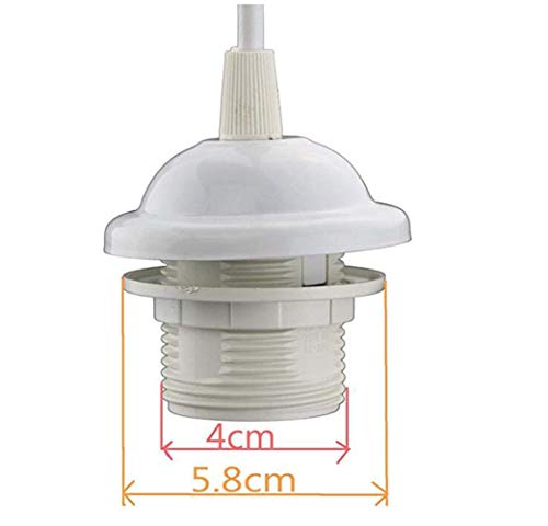 KuLio Ceiling Rose Pendant With Lamp Holder fitting Accessories Kit Set For E26/E27 Screw-type Bulb Light (Pack of 1 White) - Image 3