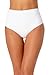 Anne Cole Women's High Waist to Fold Over Shirred Bikini Bottom Swimsuit, Live in Color White, Medium