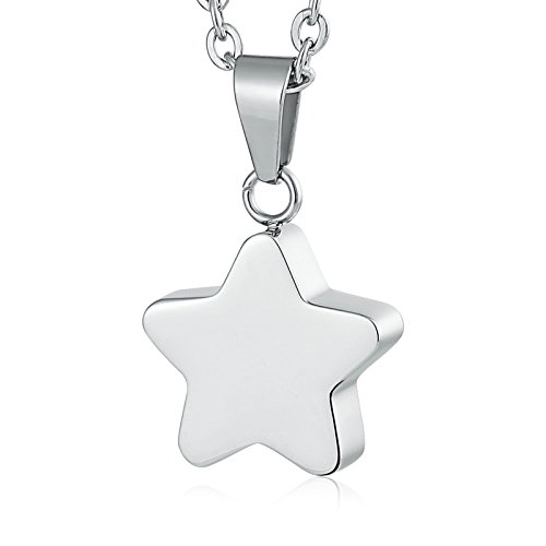 Aienid Joyería Acero Inoxidable Colgante para Parejas Colgantes para Cenizas Estrella Lisa...