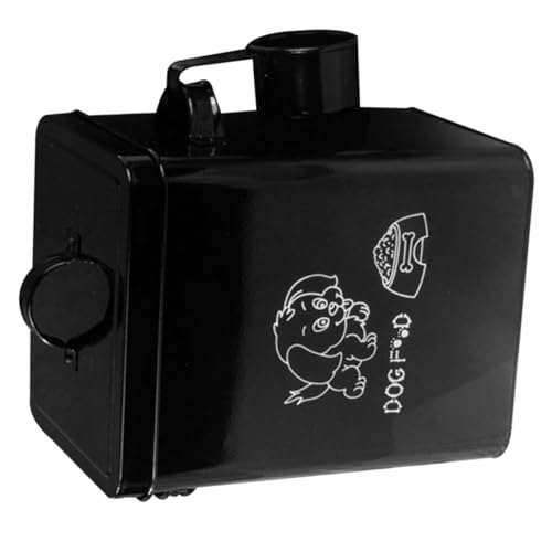 Happyyami cubo de comida para perros organizador de almacenamiento para perros comida de perro equipo titular de alimentos para mascotas cubo de comida para mascotas acero galvanizado Black