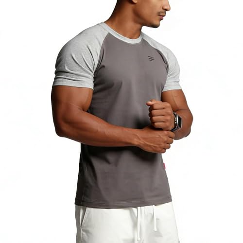Image of Casual Short Sleeve Crew Neck Classic Wicking Breathable Fitness Muscle Athletic T Shirts Mens