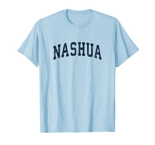 Nashua New Hampshire NH - Design sportivo vintage, design blu navy Maglietta