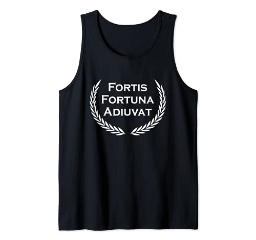 Latin saying for brave - Fortis Fortuna Adiuvat Tank Top, Black