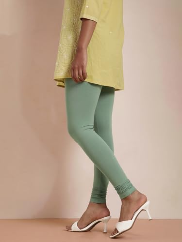Image of TWIN BIRDS Tailored Cut and Classic Fit Super Stretchable Elastane Fabric Churidar Leggings for Women