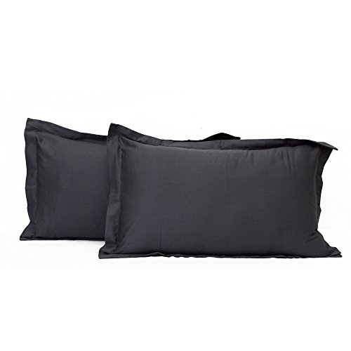 BudgetLinen 2pcs Couleur Unique Taie d'oreiller Paire(Elephant Gris, Oxford King 50 X 90 CM) 100% Coton-d'Egypte Qualité Premium 300 Nombre de Fil Cover