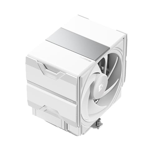 Image of Sudokoo SK700 White AM5-Designated Air Cooler, Single Tower Design, High Performance M-Winding Tech Fan, 7 Copper Heat Pipes, L-Rail Lock Mount, 220W Heat Dissipation