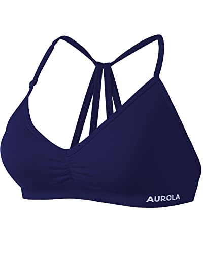Image of AUROLA Mercury Workout Sports Bras Women Athletic Removable Padded Backless Strapy Minimal Crop Top