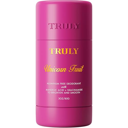 Truly Unicorn Fruit Aluminum Free Deodorant | Cotton Candy Scent | Natural Deodorant for Brighter and Smoother Underarms - 3 Oz