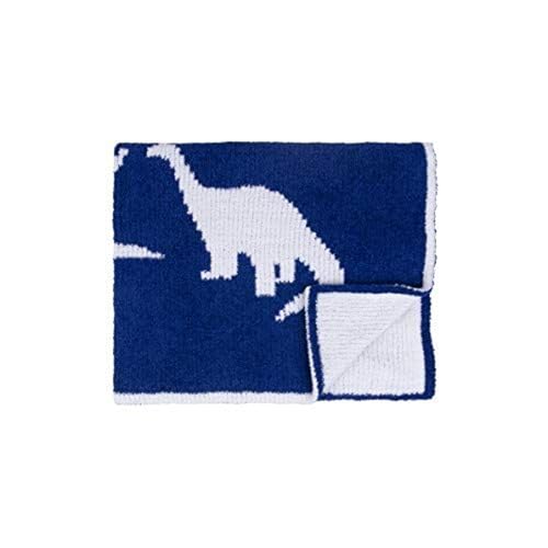 Tadpoles Ultra Soft Reversible Chenille Baby Blanket - Dino Dark Blue | 30