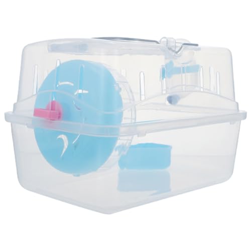 FOMIYES Gerbil Carrie Cage Hamster Travel Carrier Portable Cages Gerbil Transparent Travel Carry Case Outdoor Vacation House for Hamster, Gerbil, Mice Guinea Pig Small Animals - Blue