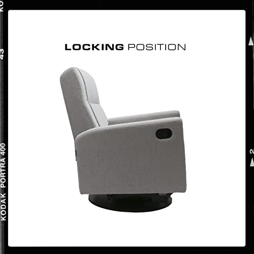 Dutailier Lula 1949 Upholstered Glider Recliner With Built-In Footrest And 360 Swivel Base, Dark Grey (Dark Grey 3128) #TOP3