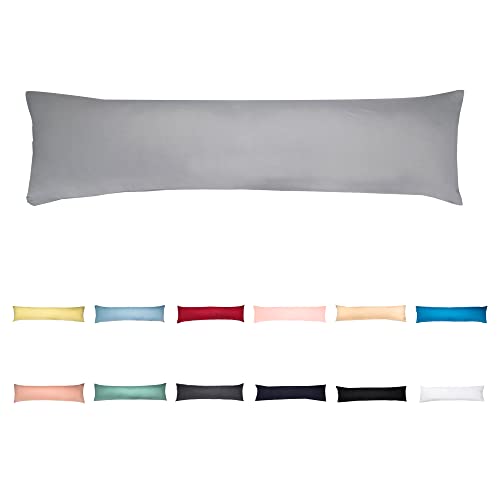 livessa Seitenschläferkissen mit Bezug 40 x 145 cm -Schwangerschaftskissen / Pregnancy Pillow / Stillkissen mit Kissenbezug aus %100 Baumwolle, Verdeckter Reißverschluss an der Langen Seite Cover